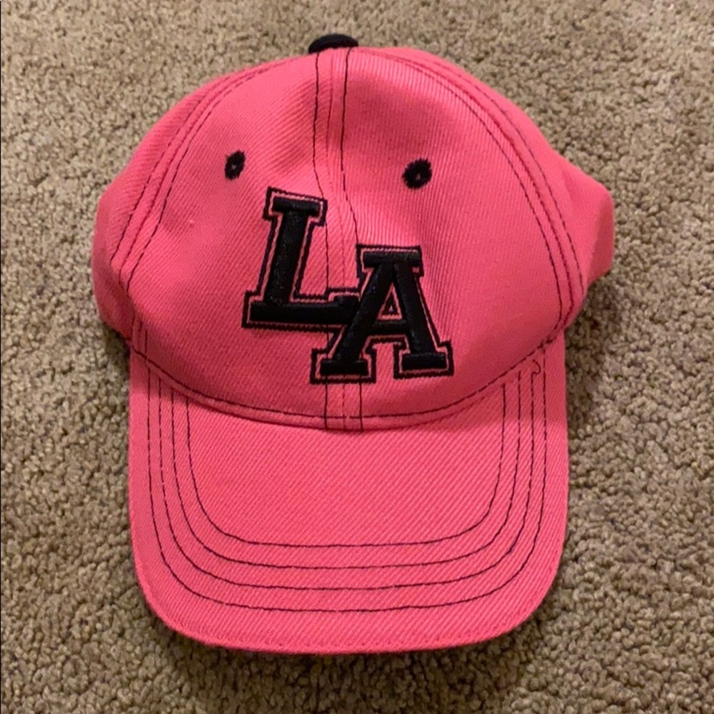 pink la baseball cap